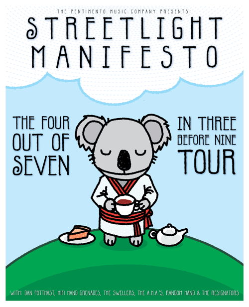 4 Out of 7 in 3 Before 9 tour flyer